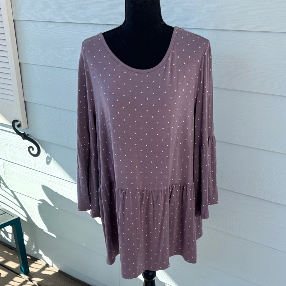 Matilda Jane Lavender with white polka dots Top